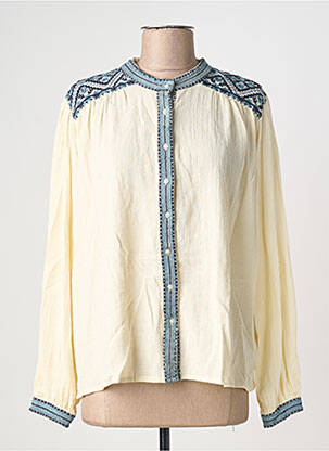 Chemisier tissage crêpe manches longues beige MAISON HOTEL femme