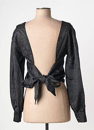 Top col rond manches longues noir GRACE & MILA femme
