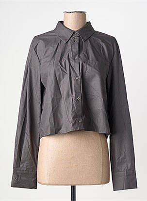 Chemisier coupe droite manches longues gris ONLY femme