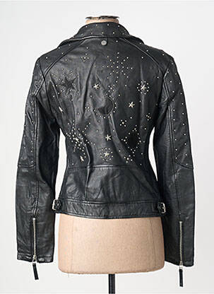 Veste en cuir poches noir GIPSY BY MAURITIUS femme