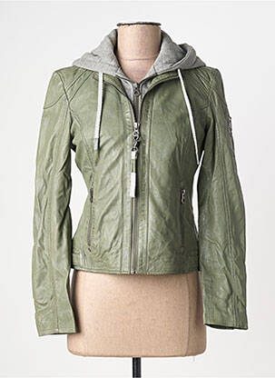 Veste en cuir poches vert GIPSY BY MAURITIUS femme