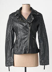 Veste en cuir noir GIPSY BY MAURITIUS femme seconde vue