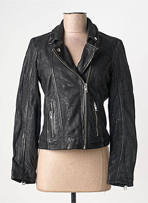 Veste en cuir noir GIPSY BY MAURITIUS femme
