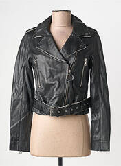Veste en cuir noir GIPSY BY MAURITIUS femme seconde vue