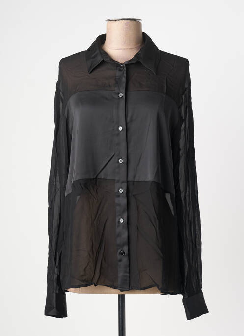 Chemisier tissage crêpe manches longues noir IMPERIAL femme