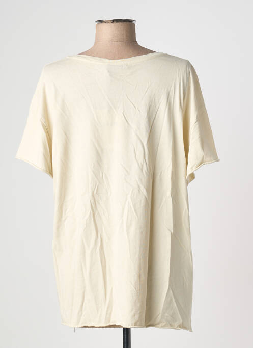 T-shirt col v manches courtes beige PLEASE femme