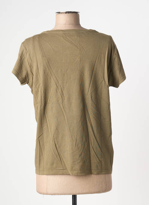 T-shirt sérigraphie manches courtes vert ONE TEE femme