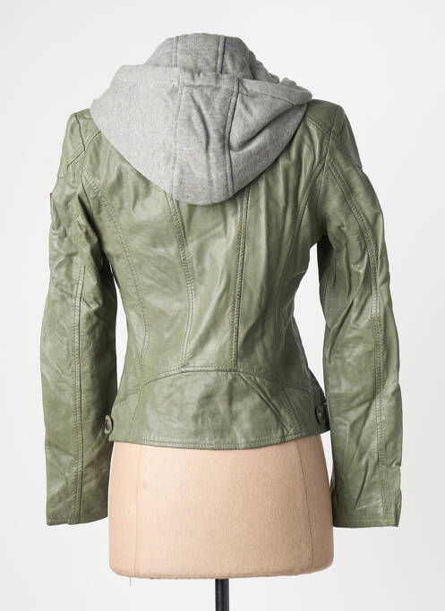 Veste en cuir poches vert GIPSY BY MAURITIUS femme