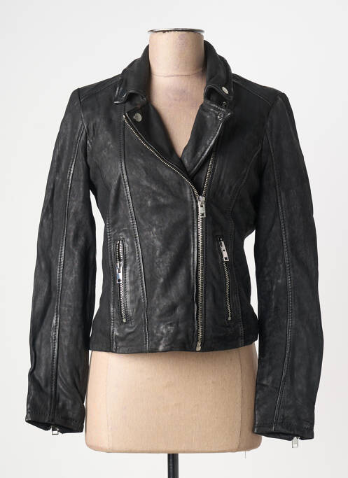 Veste en cuir noir GIPSY BY MAURITIUS femme