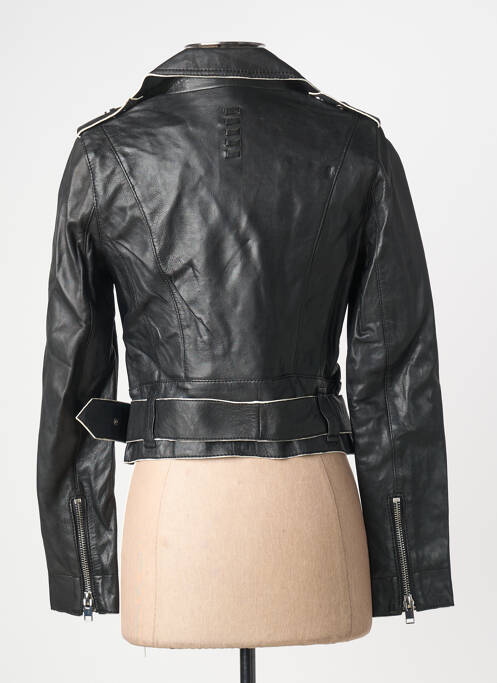 Veste en cuir noir GIPSY BY MAURITIUS femme