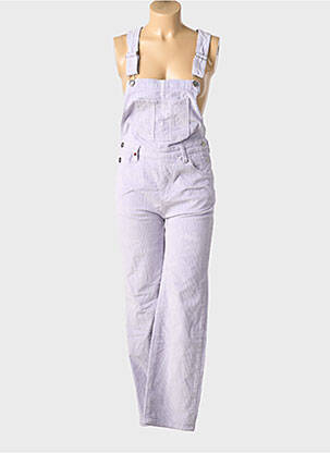 Salopette coupe droite fines bretelles violet F.A.M. femme