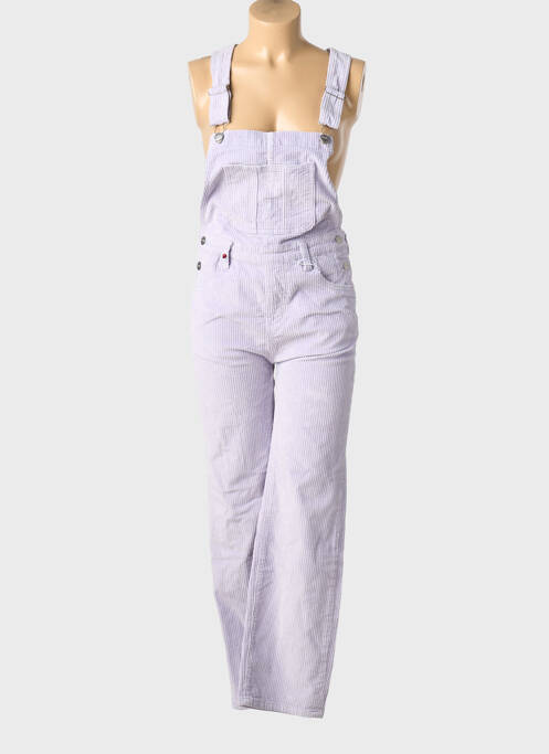 Salopette coupe droite fines bretelles violet F.A.M. femme