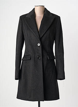 Manteau long fermeture boutonnée sur le devant sans capuche noir FRACOMINA femme