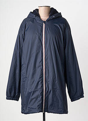 Imperméable manches longues a capuche bleu ONLY femme