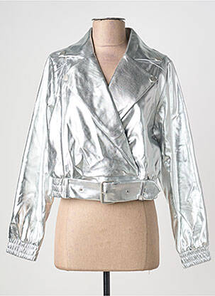 Veste casual col tailleur argent ICHI femme