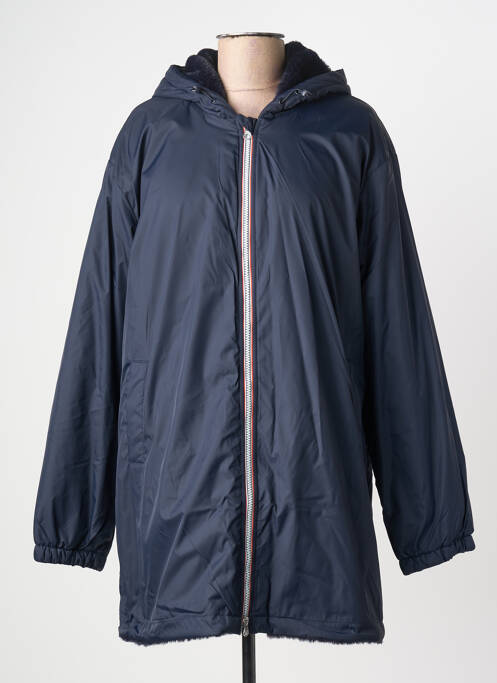 Imperméable manches longues a capuche bleu ONLY femme