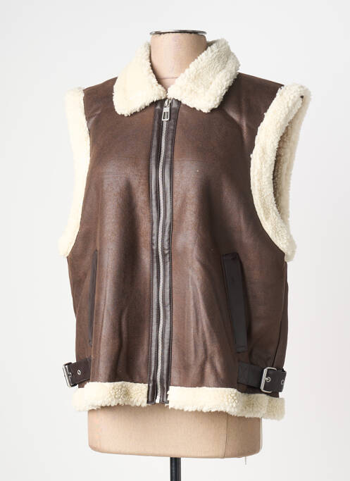 Veste casual coupe droite marron ONLY femme