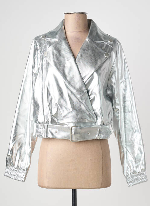 Veste casual col tailleur argent ICHI femme