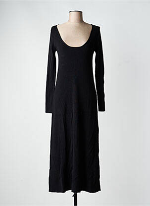 Robe longue manches longues manches longues noir GRACE & MILA femme