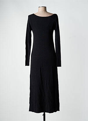 Robe longue manches longues manches longues noir GRACE & MILA femme