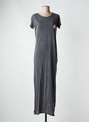 Robe longue manches courtes manches courtes gris ONE TEE femme