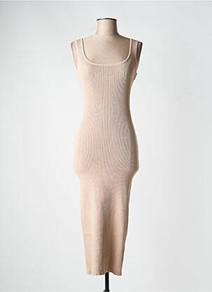 Robe longue sans manche sans manche beige STELLA femme