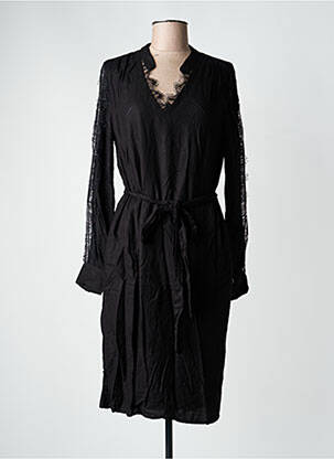 Robe mi-longue manches longues manches longues noir FREEMAN T.PORTER femme