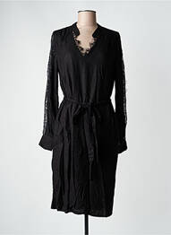 Robe mi-longue manches longues manches longues noir FREEMAN T.PORTER femme