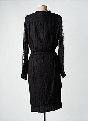 Robe mi-longue manches longues manches longues noir FREEMAN T.PORTER femme