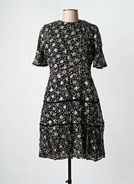 Robe mi-longue imprimé fantaisie manches courtes noir WHITE STUFF femme