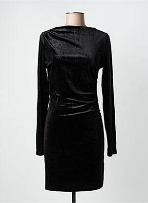 Robe courte fermeture zippée au dos manches longues noir GRACE & MILA femme