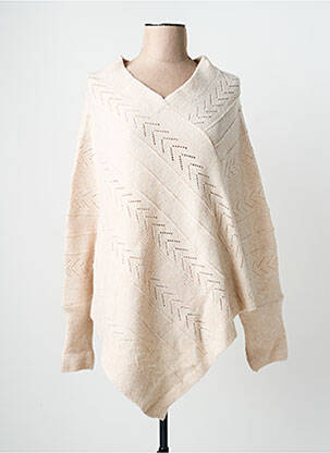 Pull tunique tissage chiné manches longues rose CREAM femme