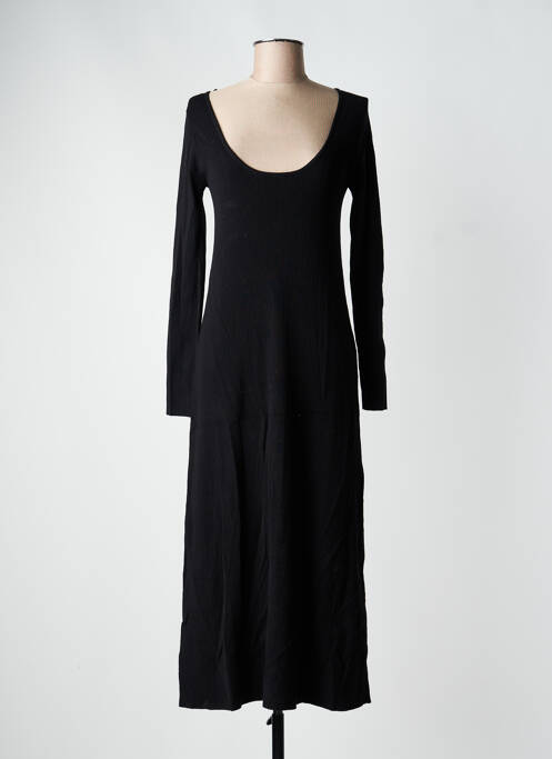 Robe longue manches longues manches longues noir GRACE & MILA femme