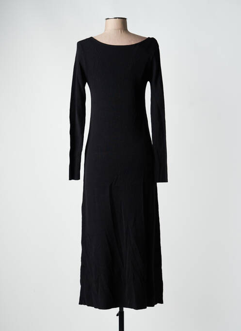 Robe longue manches longues manches longues noir GRACE & MILA femme