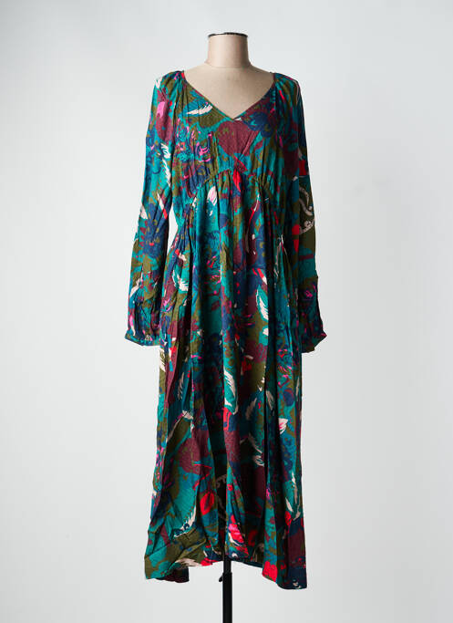 Robe longue manches longues manches longues vert WHITE STUFF femme
