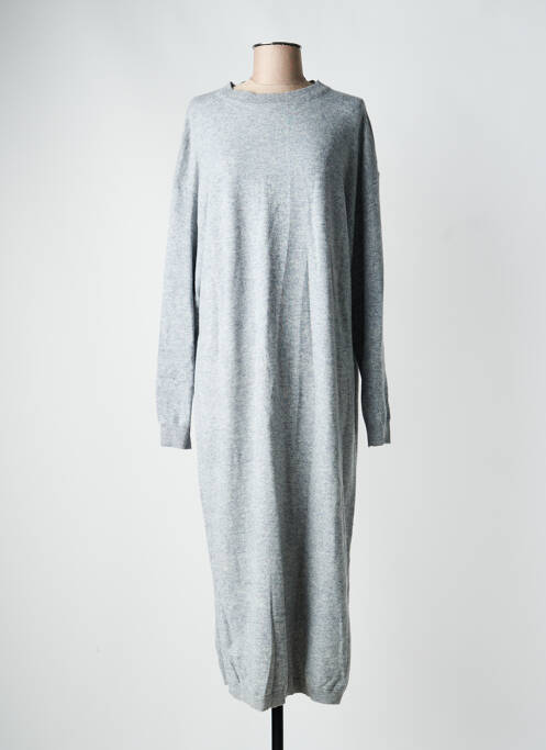 Robe pull tissage chiné manches longues gris TWNS THE LABEL femme