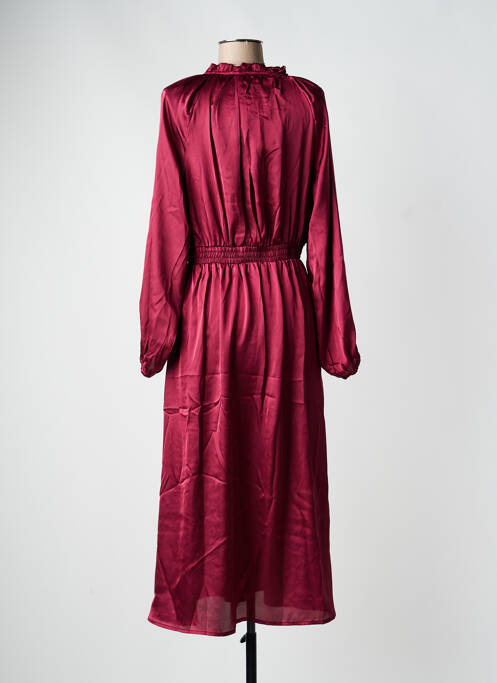 Robe mi-longue manches longues manches longues rouge AN' GE femme