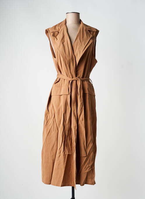 Trench tissage popeline sans capuche marron LOKITA femme