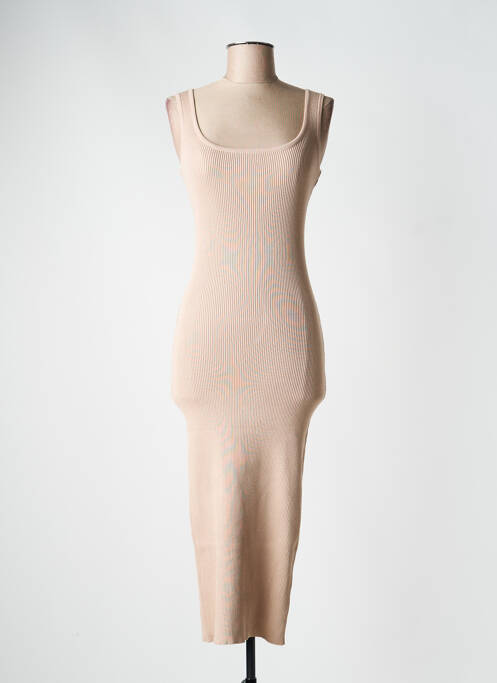 Robe longue sans manche sans manche beige STELLA femme