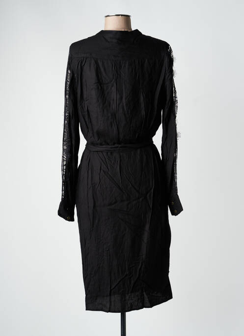 Robe mi-longue manches longues manches longues noir FREEMAN T.PORTER femme