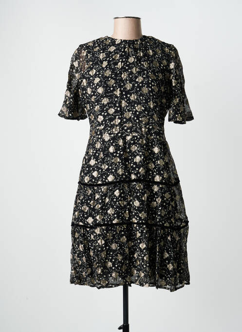 Robe mi-longue imprimé fantaisie manches courtes noir WHITE STUFF femme