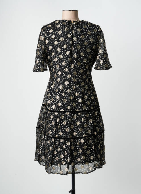 Robe mi-longue imprimé fantaisie manches courtes noir WHITE STUFF femme