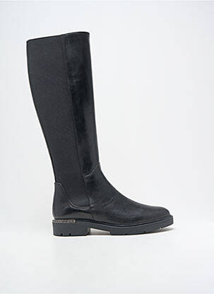 Bottes matière lisse talon plat jusqu'à 3cm noir MYMA femme