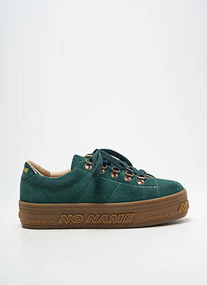 Baskets nubuck talon plat jusqu'à 3cm vert NO NAME femme