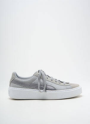 Baskets nubuck talon plat jusqu'à 3cm argent PUMA femme