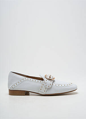 Mocassins tissage satiné talon plat jusqu'à 3cm blanc BRONX femme