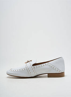 Mocassins tissage satiné talon plat jusqu'à 3cm blanc BRONX femme