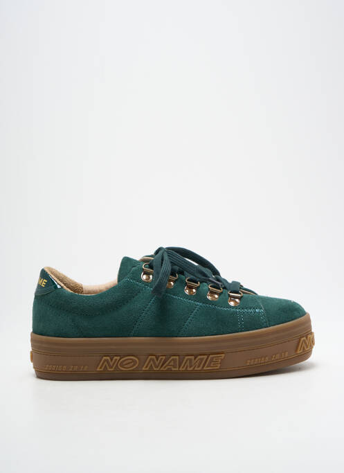 Baskets nubuck talon plat jusqu'à 3cm vert NO NAME femme