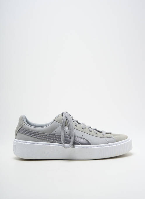 Baskets nubuck talon plat jusqu'à 3cm argent PUMA femme