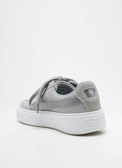 Baskets nubuck talon plat jusqu'à 3cm argent PUMA femme